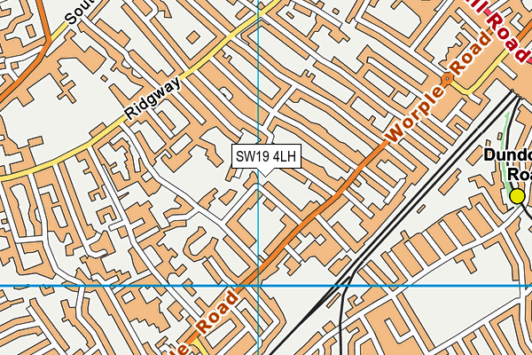 SW19 4LH map - OS VectorMap District (Ordnance Survey)