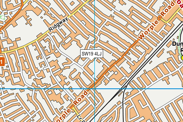 SW19 4LJ map - OS VectorMap District (Ordnance Survey)