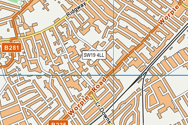 SW19 4LL map - OS VectorMap District (Ordnance Survey)
