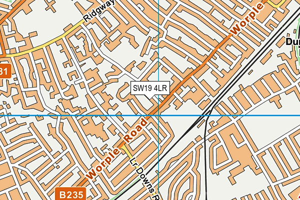 SW19 4LR map - OS VectorMap District (Ordnance Survey)