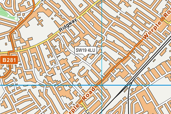 SW19 4LU map - OS VectorMap District (Ordnance Survey)