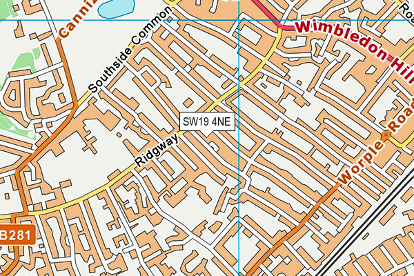 SW19 4NE map - OS VectorMap District (Ordnance Survey)
