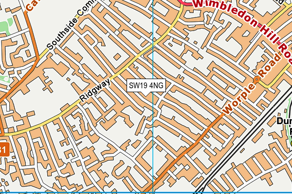SW19 4NG map - OS VectorMap District (Ordnance Survey)