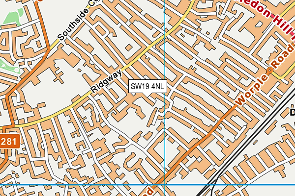 SW19 4NL map - OS VectorMap District (Ordnance Survey)