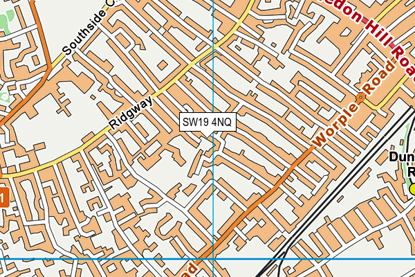 SW19 4NQ map - OS VectorMap District (Ordnance Survey)