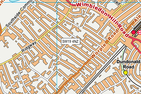 SW19 4NZ map - OS VectorMap District (Ordnance Survey)