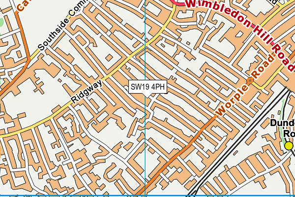 SW19 4PH map - OS VectorMap District (Ordnance Survey)