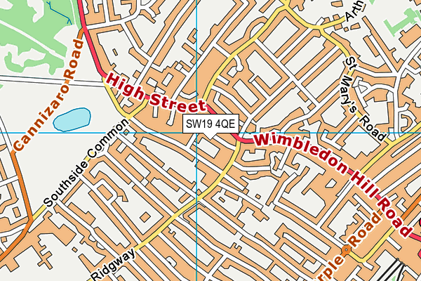 SW19 4QE map - OS VectorMap District (Ordnance Survey)
