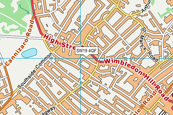 SW19 4QF map - OS VectorMap District (Ordnance Survey)