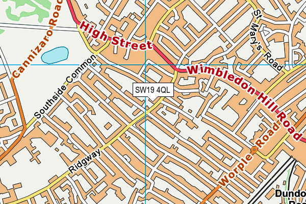 SW19 4QL map - OS VectorMap District (Ordnance Survey)