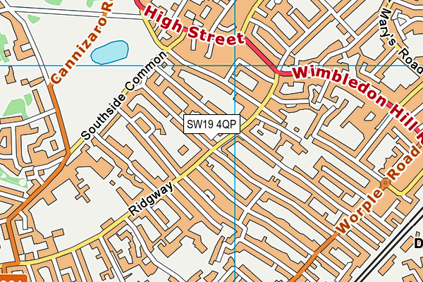 SW19 4QP map - OS VectorMap District (Ordnance Survey)