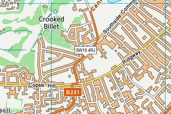 SW19 4RJ map - OS VectorMap District (Ordnance Survey)