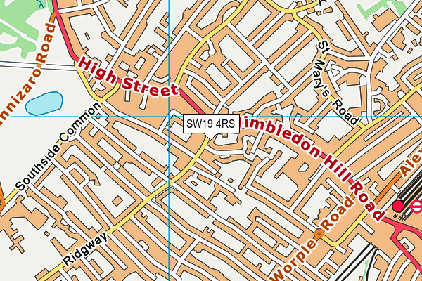SW19 4RS map - OS VectorMap District (Ordnance Survey)