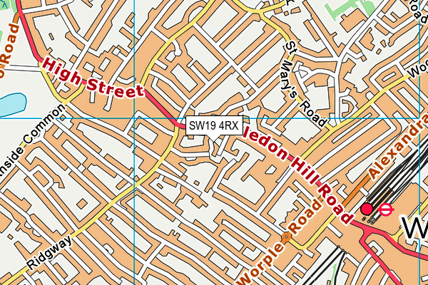 SW19 4RX map - OS VectorMap District (Ordnance Survey)
