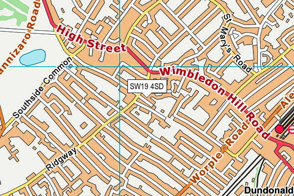 SW19 4SD map - OS VectorMap District (Ordnance Survey)