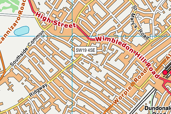 SW19 4SE map - OS VectorMap District (Ordnance Survey)