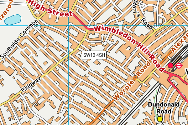 SW19 4SH map - OS VectorMap District (Ordnance Survey)