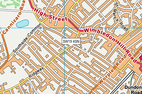 SW19 4SN map - OS VectorMap District (Ordnance Survey)