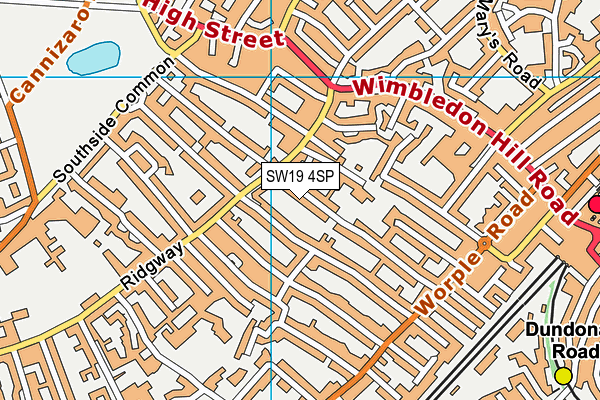 SW19 4SP map - OS VectorMap District (Ordnance Survey)