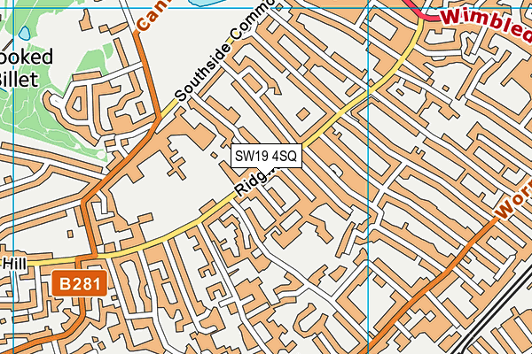 SW19 4SQ map - OS VectorMap District (Ordnance Survey)