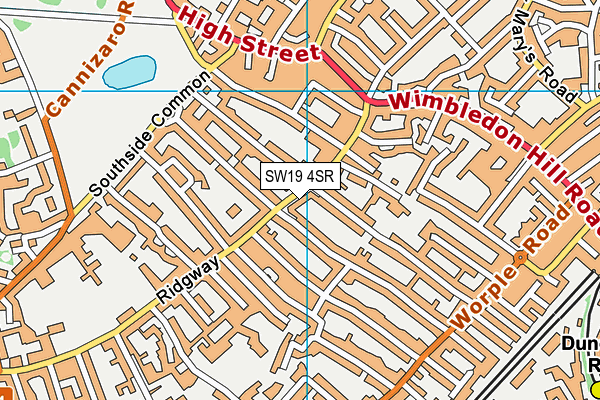 SW19 4SR map - OS VectorMap District (Ordnance Survey)