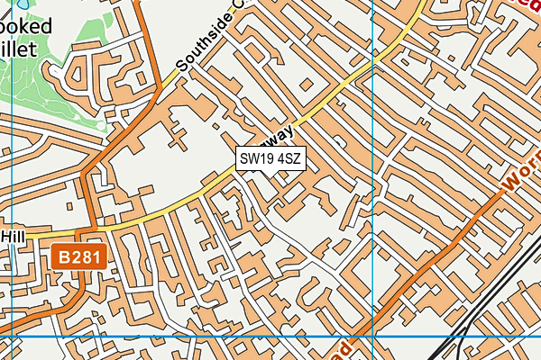 SW19 4SZ map - OS VectorMap District (Ordnance Survey)