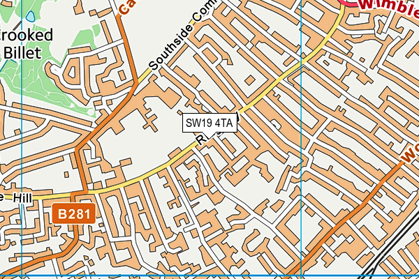 SW19 4TA map - OS VectorMap District (Ordnance Survey)