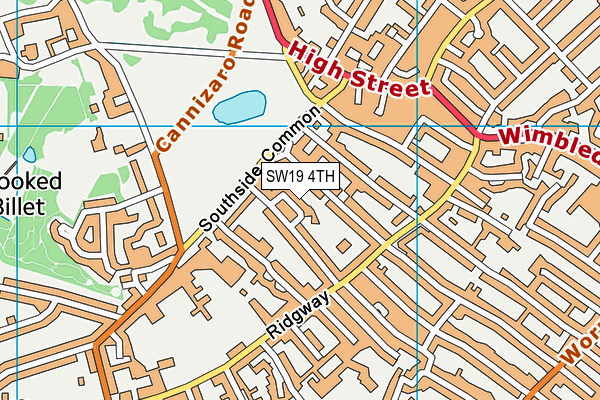 SW19 4TH map - OS VectorMap District (Ordnance Survey)