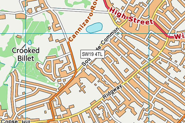 SW19 4TL map - OS VectorMap District (Ordnance Survey)