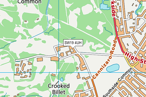 SW19 4UH map - OS VectorMap District (Ordnance Survey)