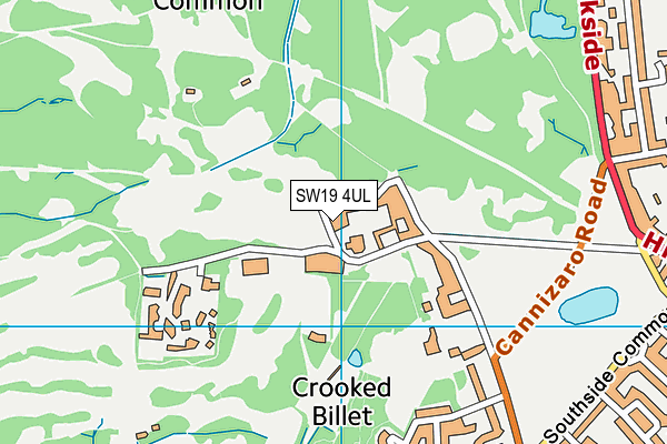 SW19 4UL map - OS VectorMap District (Ordnance Survey)