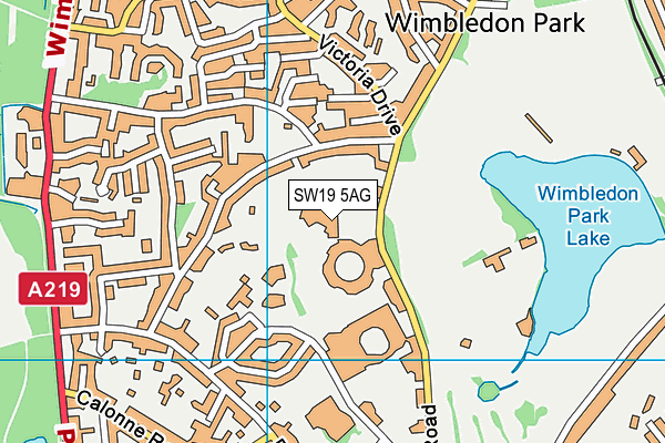 The Wimbledon Club map (SW19 5AG) - OS VectorMap District (Ordnance Survey)