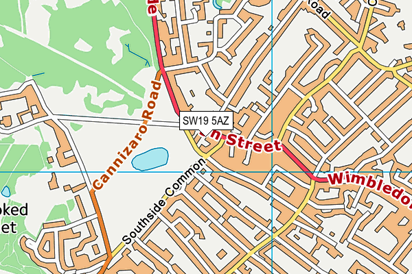 SW19 5AZ map - OS VectorMap District (Ordnance Survey)