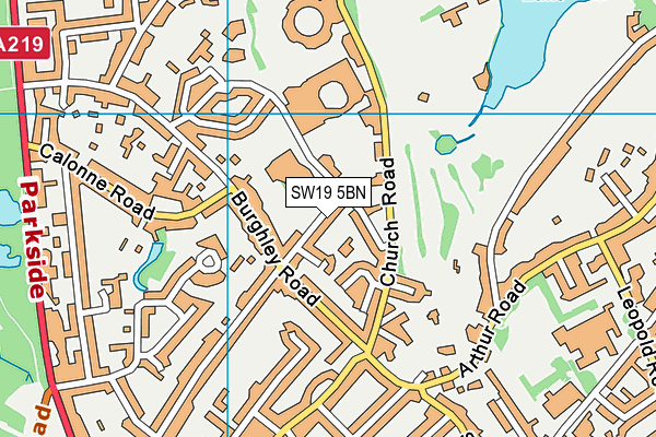 SW19 5BN map - OS VectorMap District (Ordnance Survey)