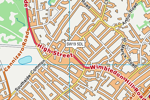 SW19 5DL map - OS VectorMap District (Ordnance Survey)