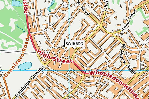 SW19 5DQ map - OS VectorMap District (Ordnance Survey)