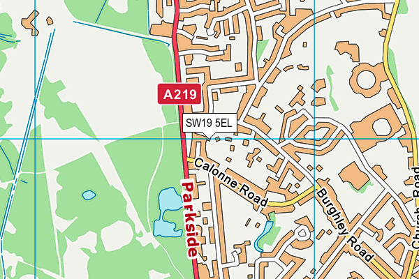 SW19 5EL map - OS VectorMap District (Ordnance Survey)