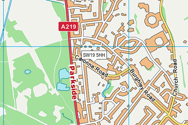 SW19 5HH map - OS VectorMap District (Ordnance Survey)