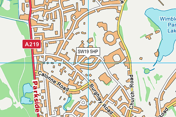 SW19 5HP map - OS VectorMap District (Ordnance Survey)