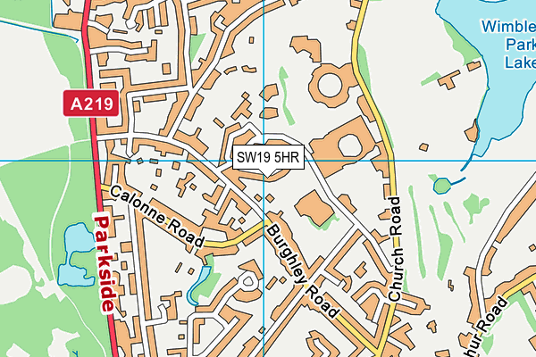 SW19 5HR map - OS VectorMap District (Ordnance Survey)
