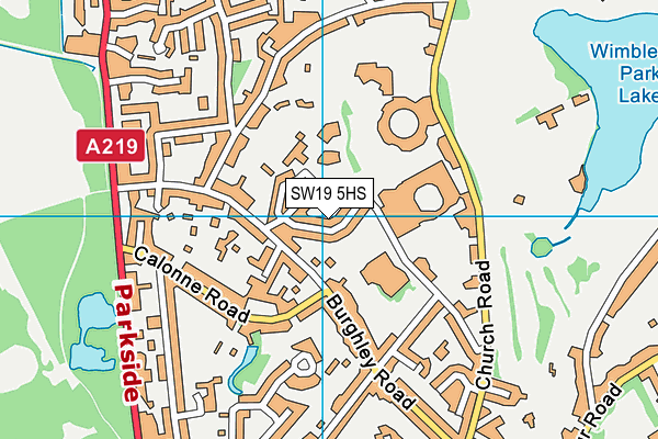 SW19 5HS map - OS VectorMap District (Ordnance Survey)