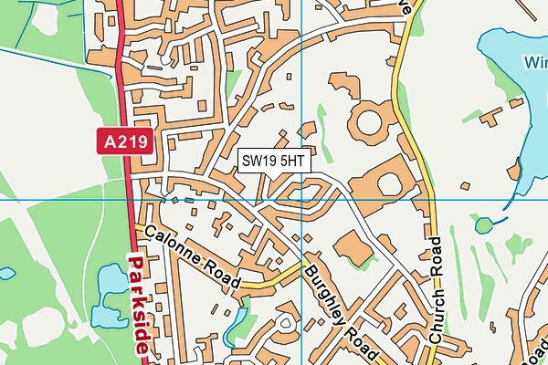 SW19 5HT map - OS VectorMap District (Ordnance Survey)