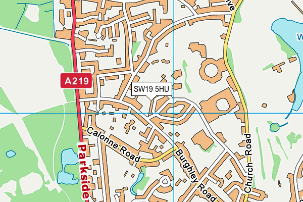 SW19 5HU map - OS VectorMap District (Ordnance Survey)