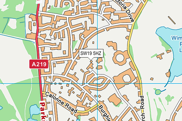 SW19 5HZ map - OS VectorMap District (Ordnance Survey)