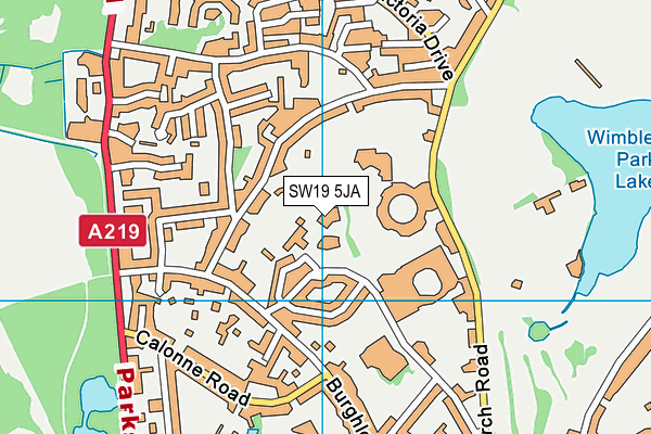 SW19 5JA map - OS VectorMap District (Ordnance Survey)