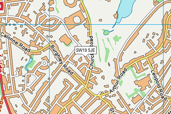SW19 5JE map - OS VectorMap District (Ordnance Survey)