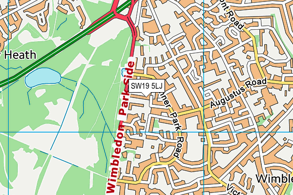 SW19 5LJ map - OS VectorMap District (Ordnance Survey)