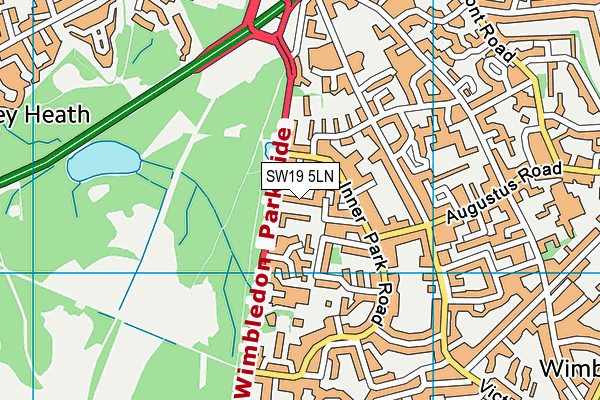 SW19 5LN map - OS VectorMap District (Ordnance Survey)