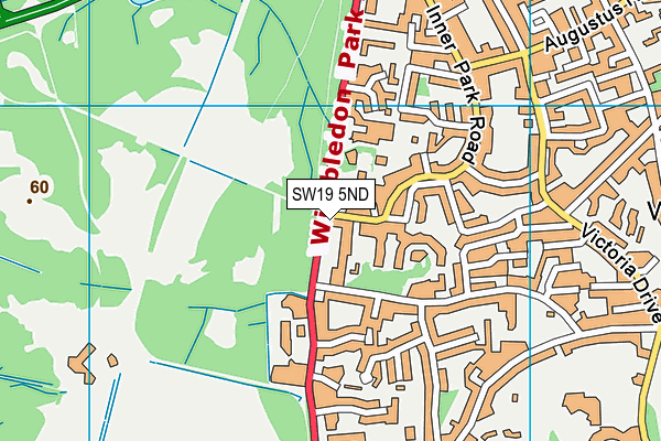 SW19 5ND map - OS VectorMap District (Ordnance Survey)