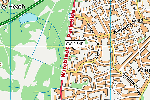 SW19 5NP map - OS VectorMap District (Ordnance Survey)